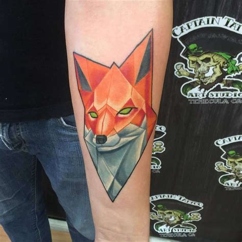 geometric fox tattoo|realistic fox tattoo.